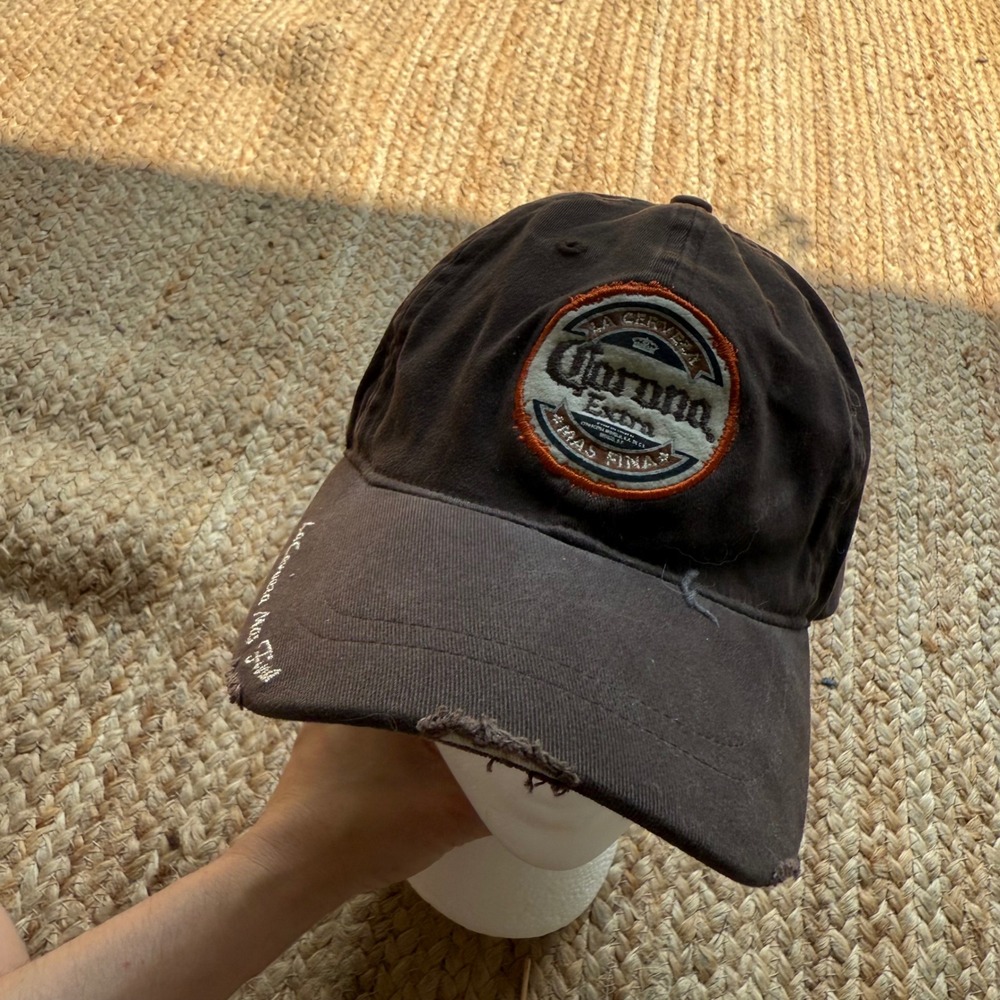 Corona Extra Beer Hat H3 Sportgear Brown Distressed Baseball Cap La Cerveza Fina